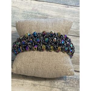 Premier Designs 7" Stretch Bracelet‎ "Vivacious" Aurora Borealis Beads Bracelet